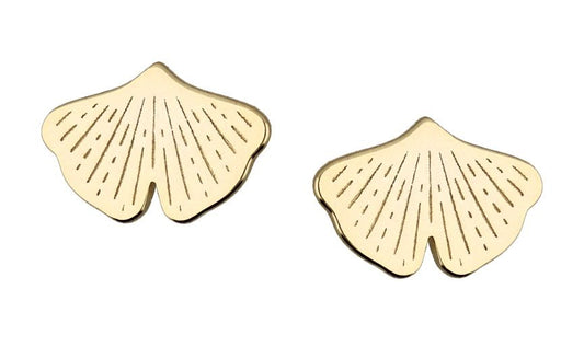 Silver Earrings Gold Plated Leaf