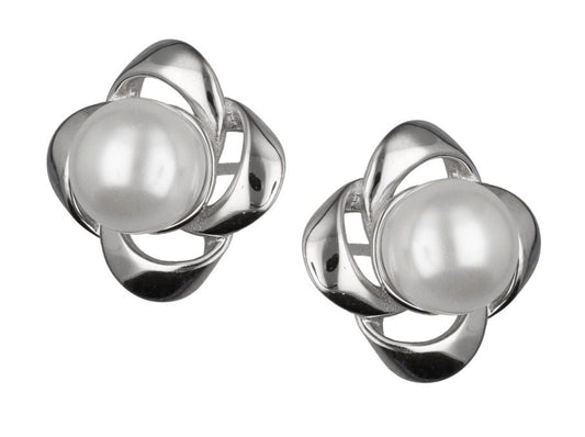 Silver Earrings Pearl