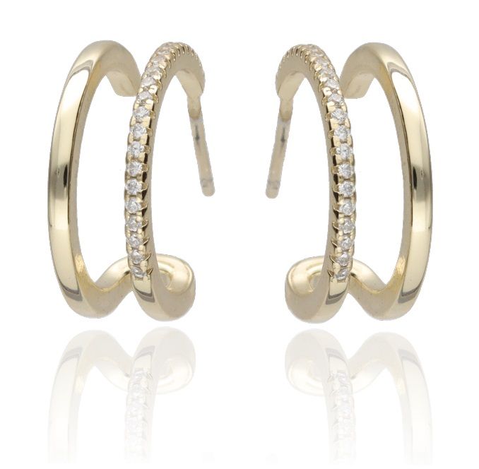 Silver Earrings Gold Plated