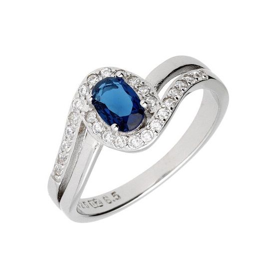 Silver Ring Us Size: #6 #6.5 #7 #7.5 #8 #8.5 Sapphire