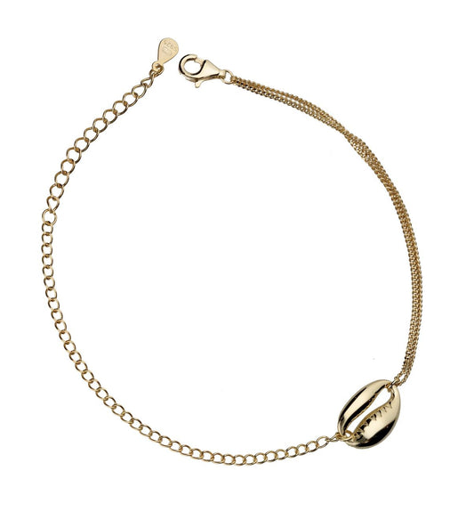 Silver Bracelet 16.5+3 Gold Plated Shell