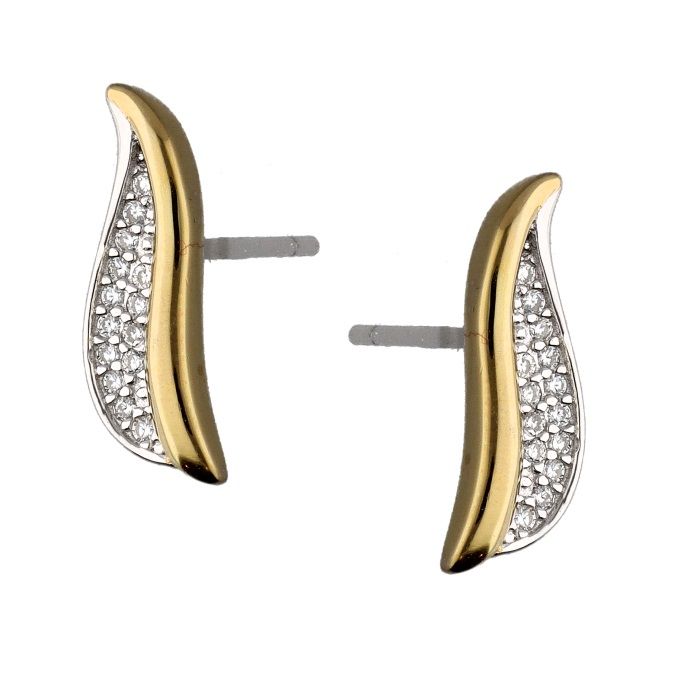 Silver Earrings Rhodium & Gold