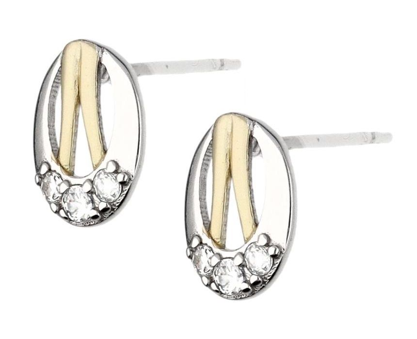 Silver Earrings Rhodium & Gold