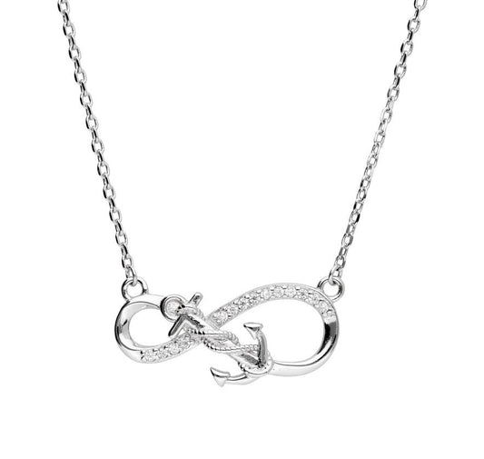 Silver Necklace 43+3 Infinity Anchor