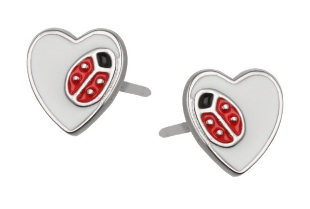 Silver Earrings Kids Heart