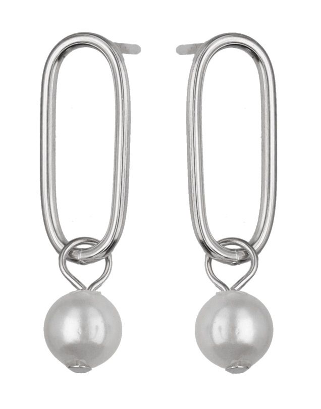 Silver Earrings Pearl