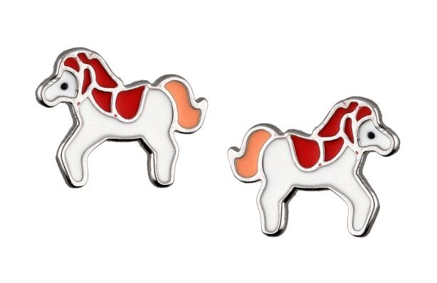 Silver Earrings Horse Kids