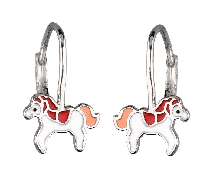 Silver Earrings Horse Kids Eng.