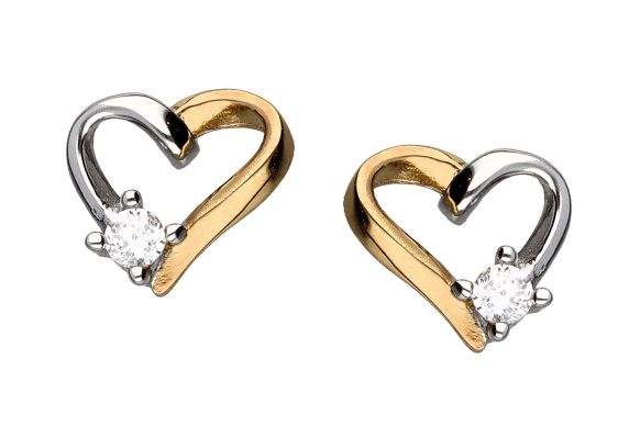 Silver Earrings Gold&Rhodium Heart