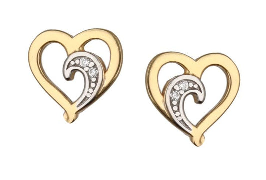 Silver Earrings Gold&Rhodium Heart