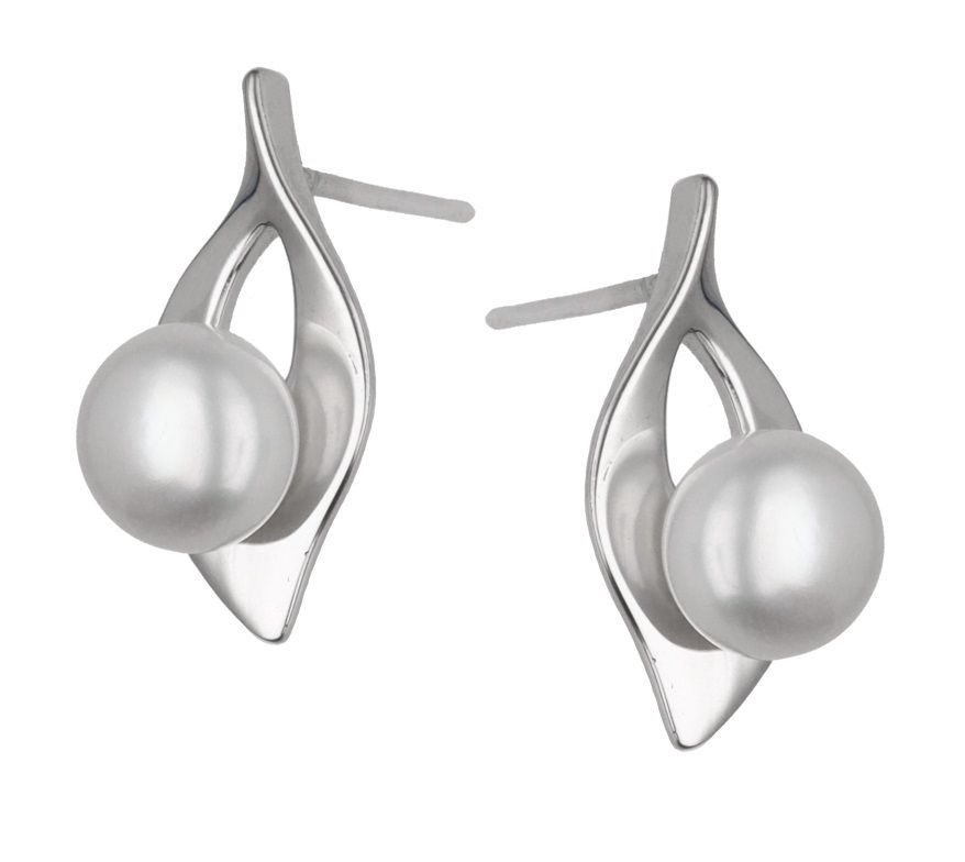 Silver Earrings Pearl