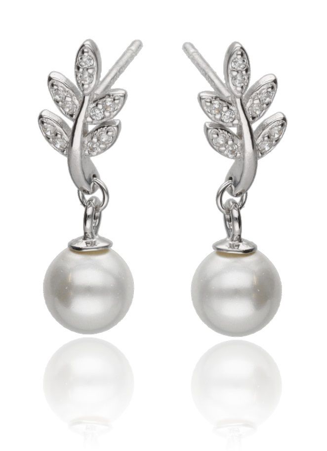 Silver Earrings Pearl