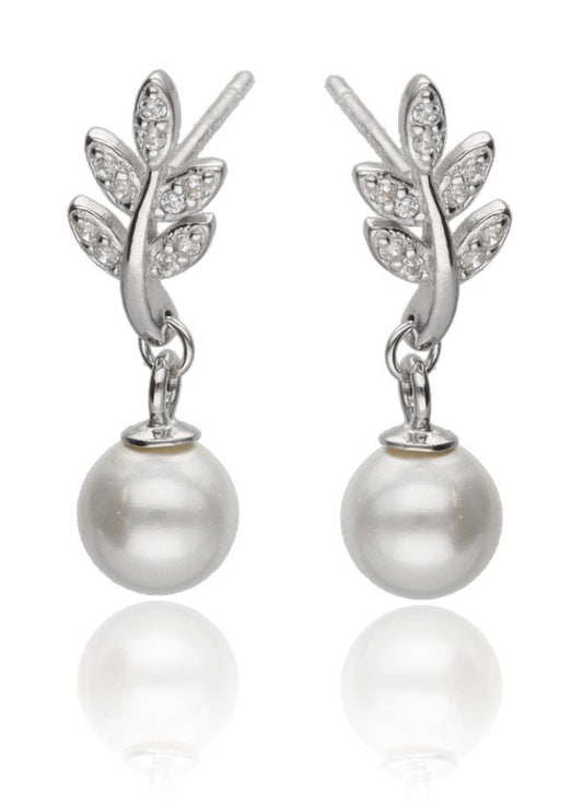 Silver Earrings Pearl