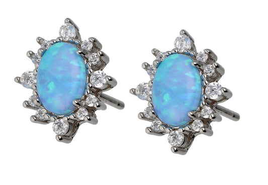 Silver Earrings Opal Op06