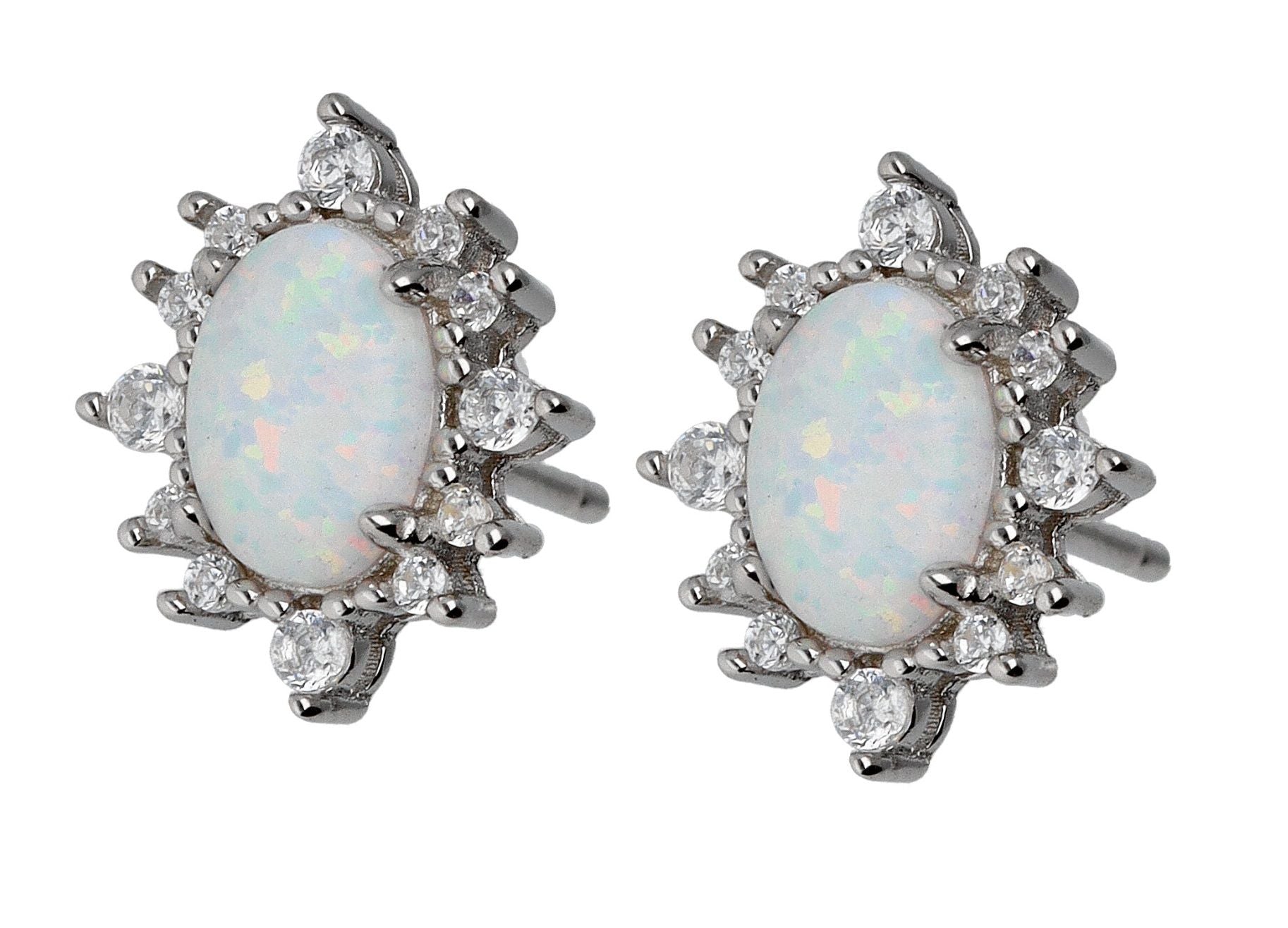 Silver Earrings Opal Op17