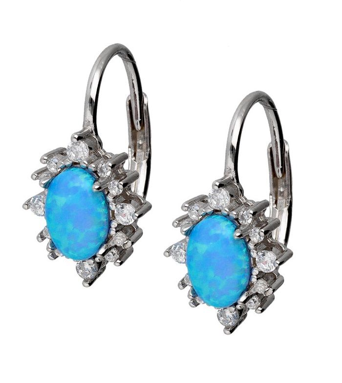 Silver Earrings Opal Op06 English