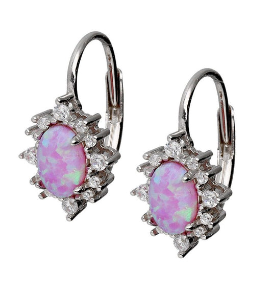 Silver Earrings Opal Op10 English