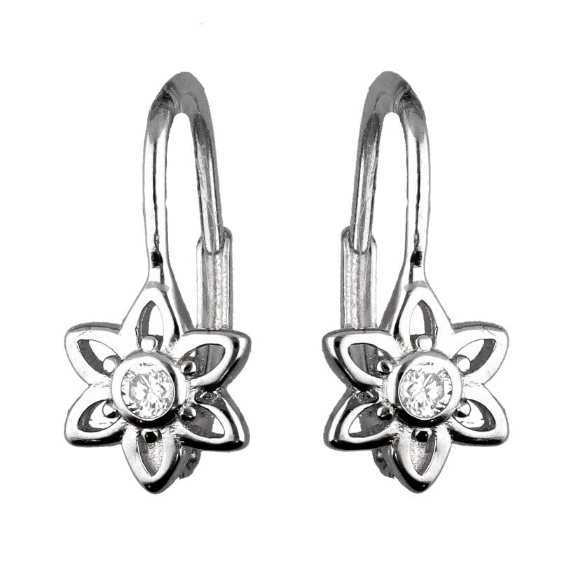 Silver Earrings English Flower