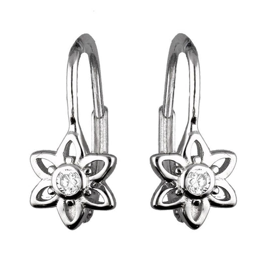 Silver Earrings English Flower