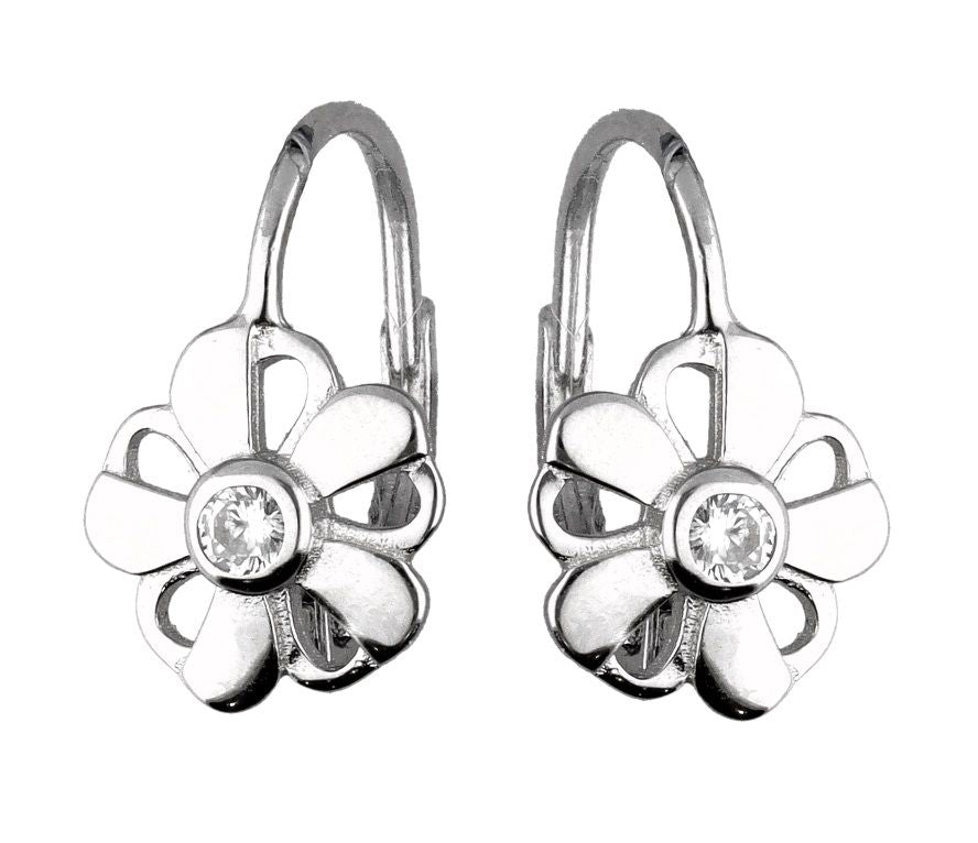 Silver Earrings English Flower