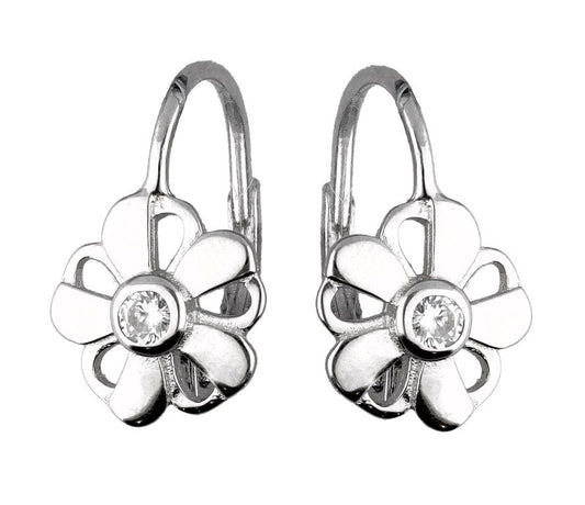 Silver Earrings English Flower