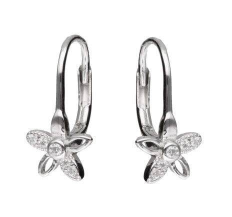 Silver Earrings English Flower