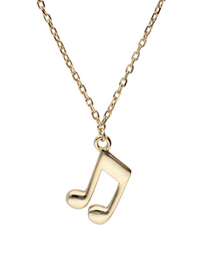 Silver Necklace Gold Plated Note