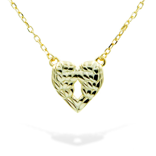 Silver Necklace Gold Plated Heart Wings