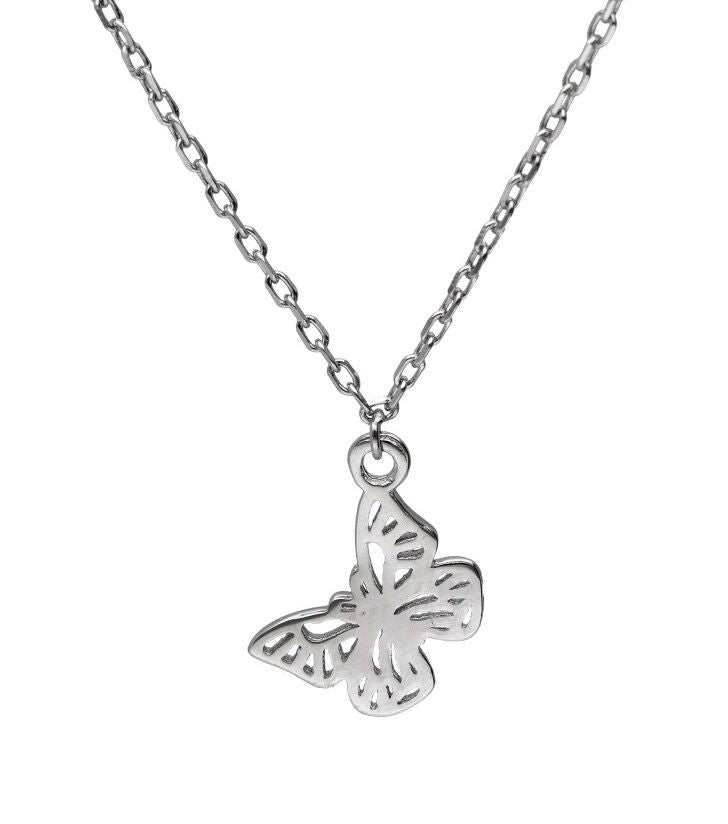 Silver Necklace Butterfly