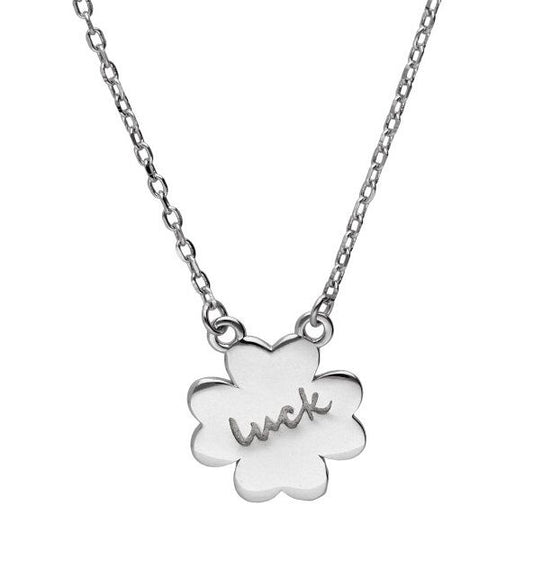 Silver Necklace Clover