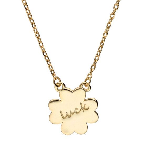 Silver Necklace Gold Plated Clover