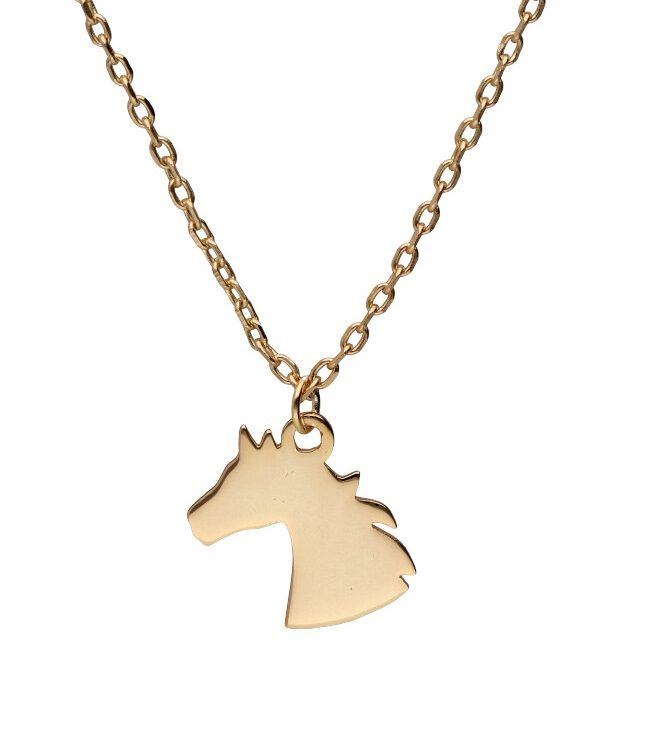 Silver Necklace Gold Plated Horse