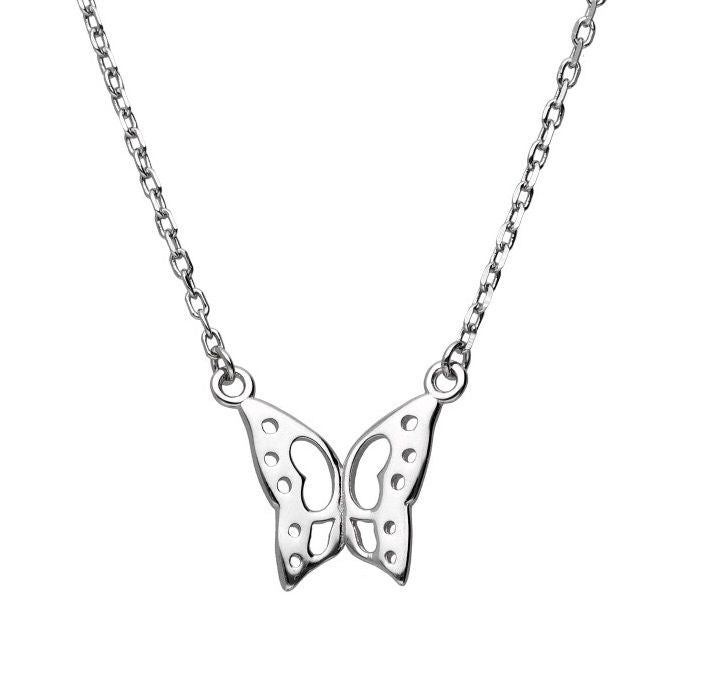 Silver Necklace Butterfly