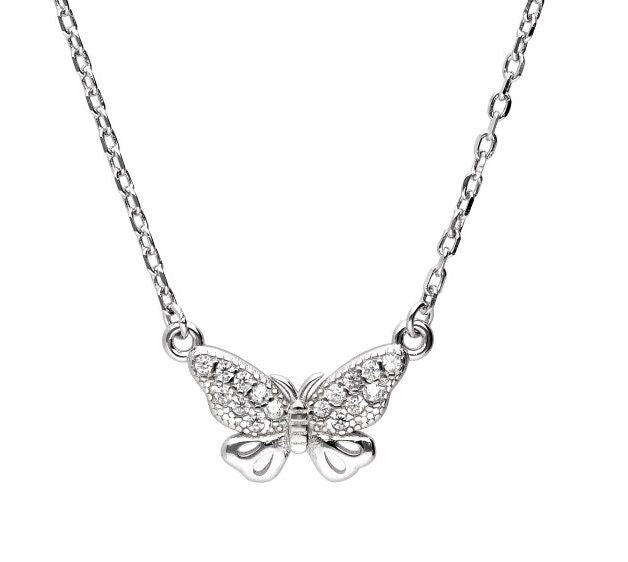 Silver Necklace Butterfly