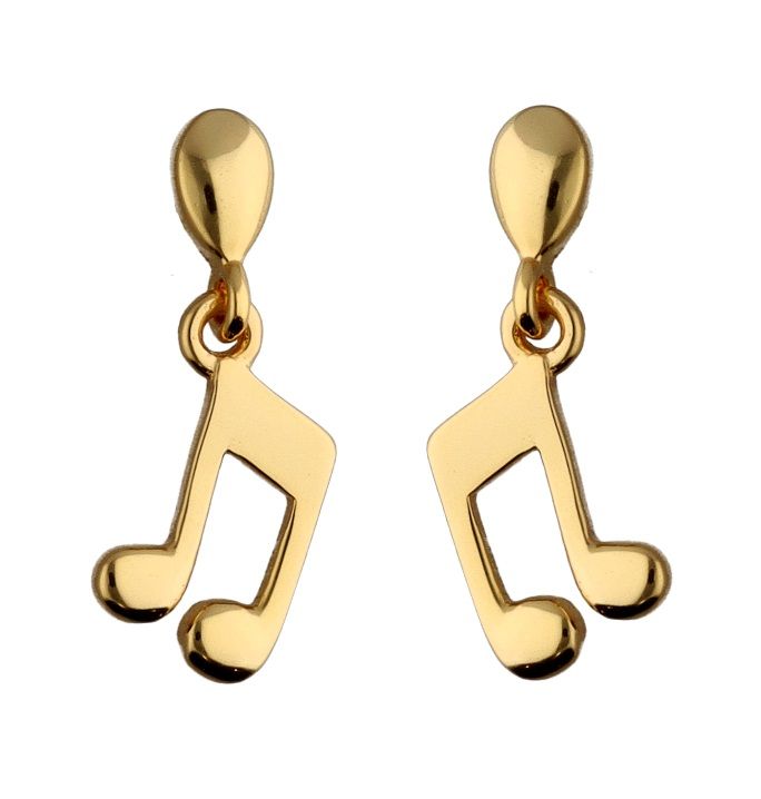 Silver Earrings Gold Plated Note