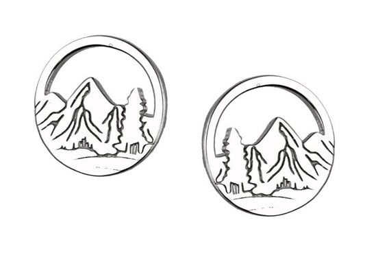 Silver Earrings Mountain