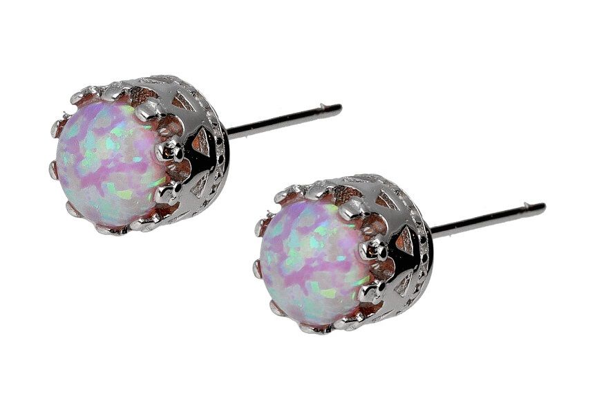 Silver Earrings Opal Op58