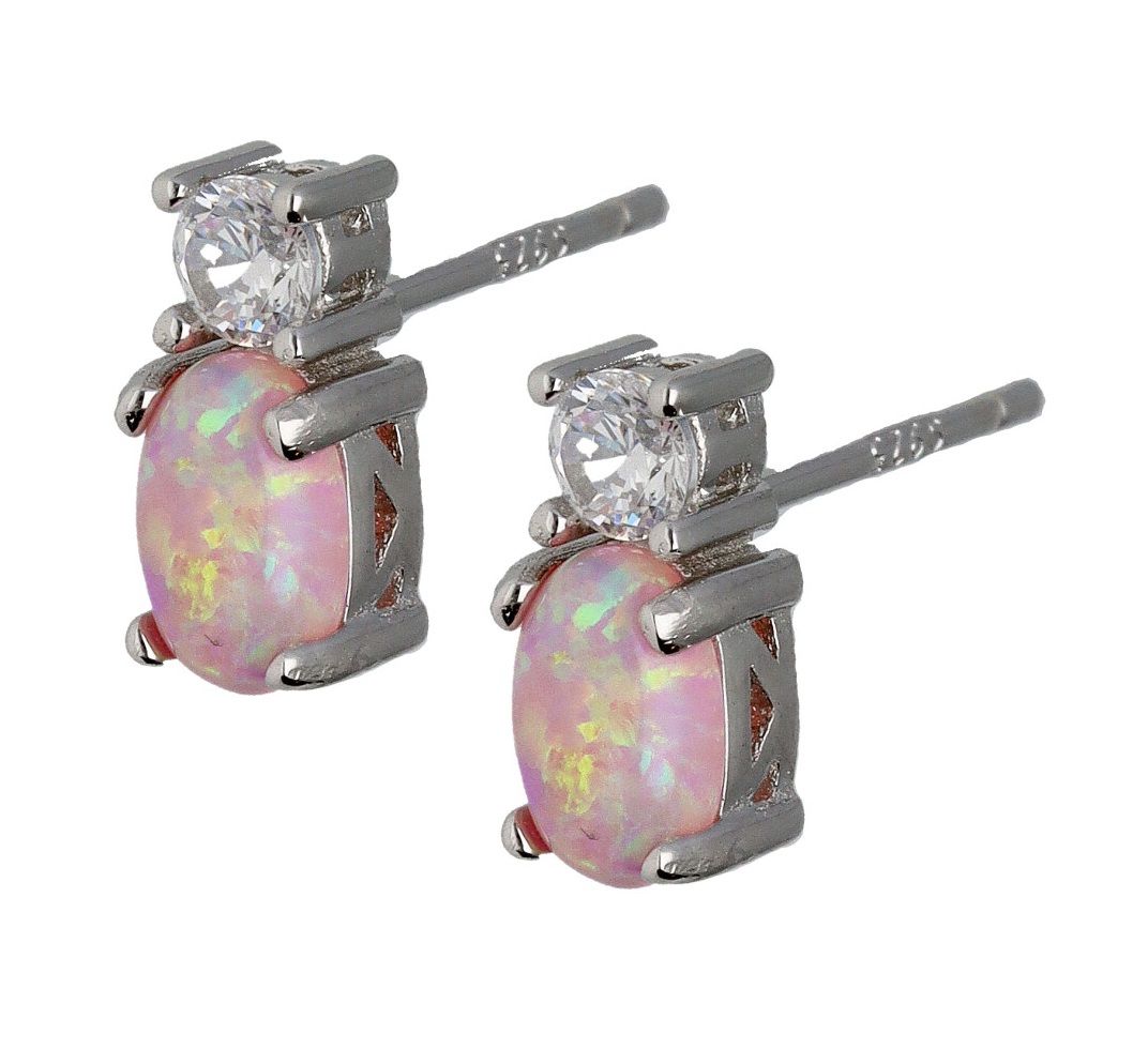 Silver Earrings Opal Op058