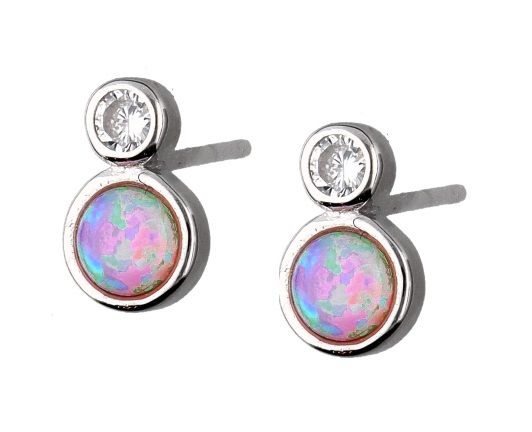 Silver Earrings Opal Op58