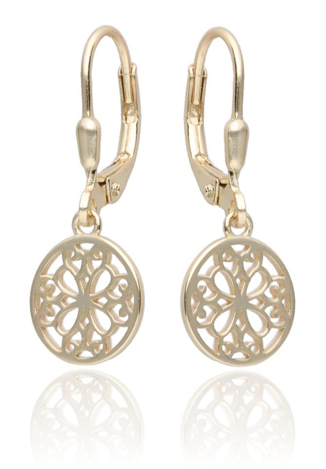 Silver Earrings Gold Plated English Long