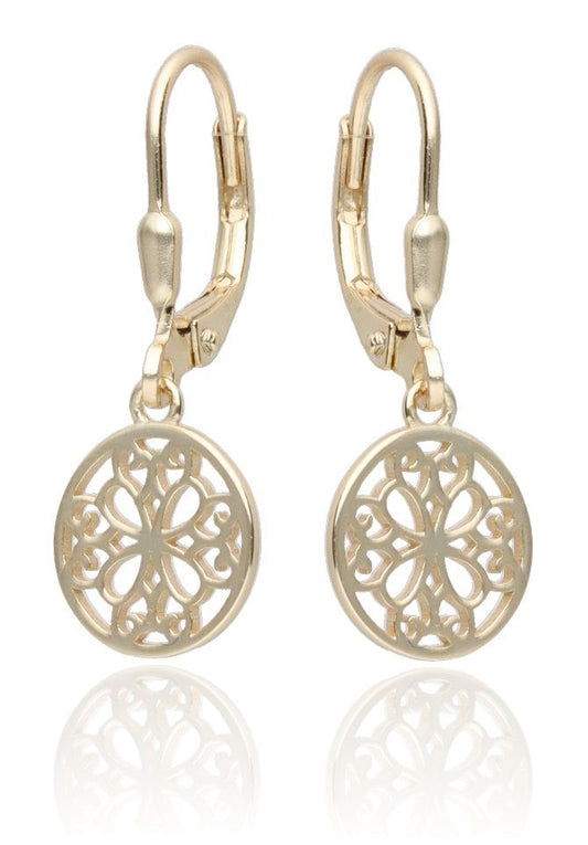 Silver Earrings Gold Plated English Long