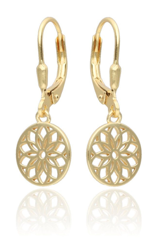 Silver Earrings Gold Plated English Long