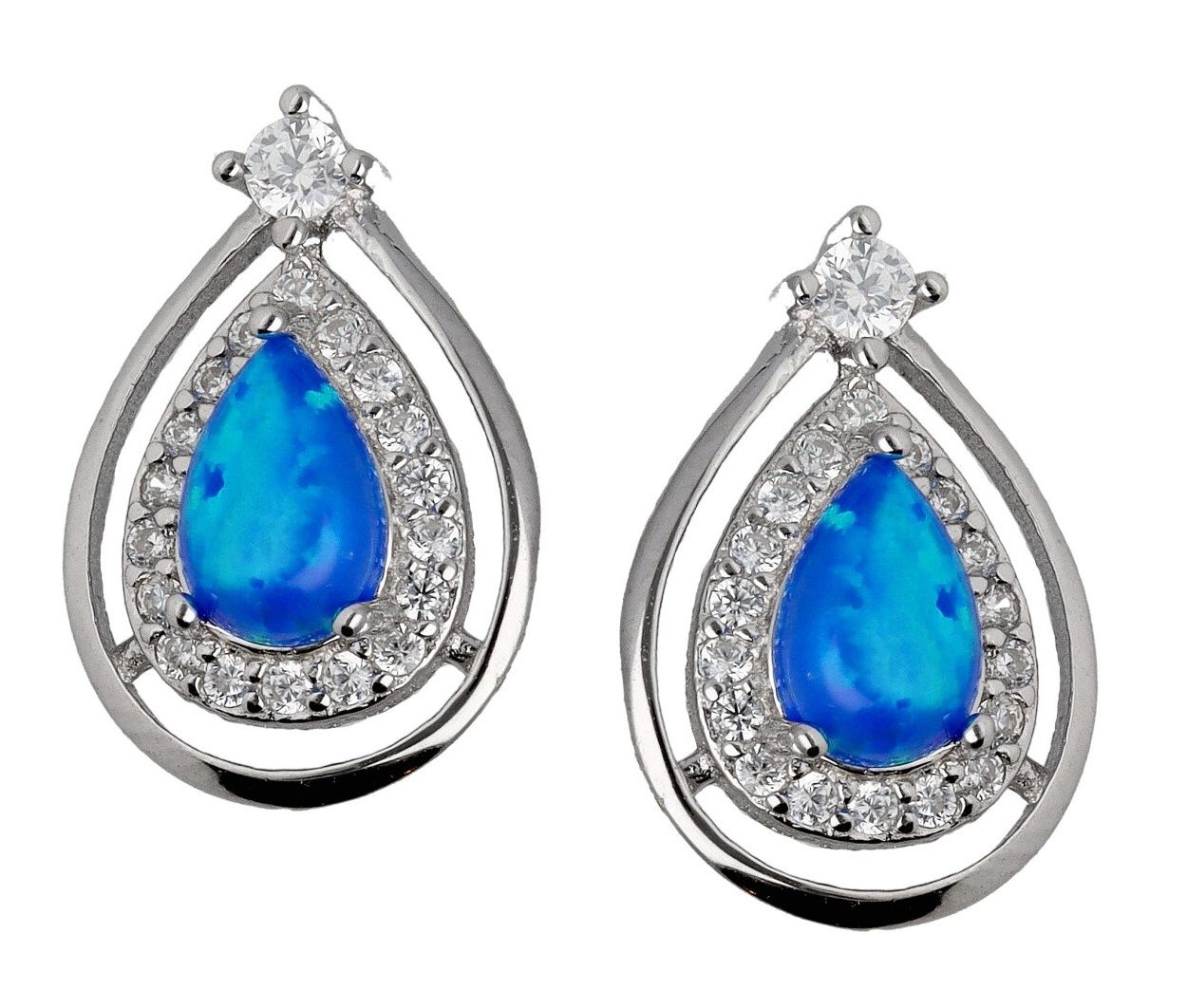 Silver Earrings Opal Op05