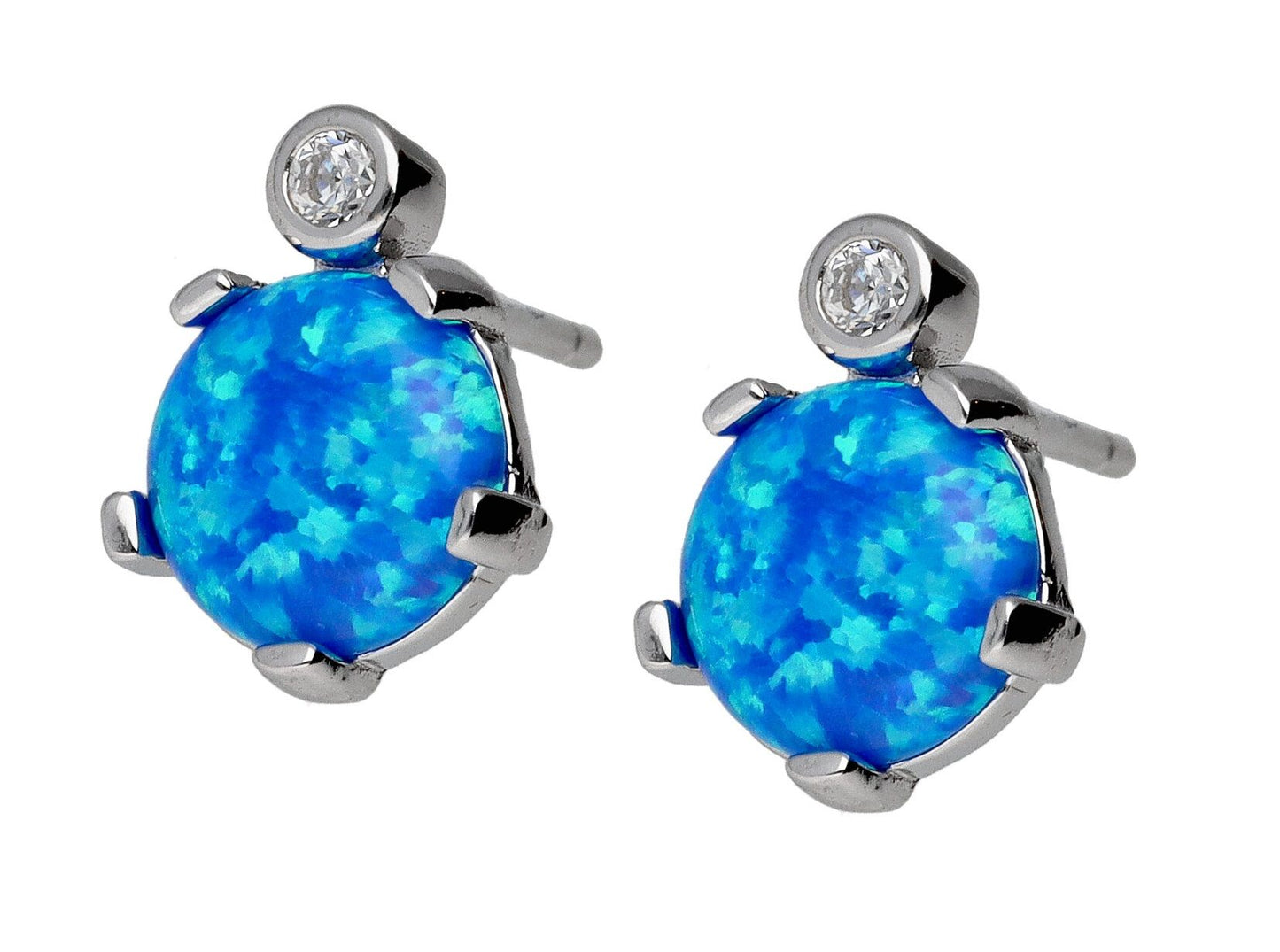 Silver Earrings Opal Op05