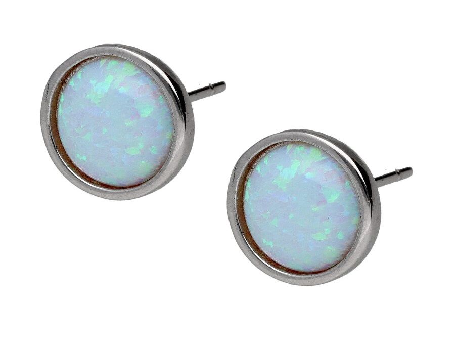 Silver Earrings Opal Op16