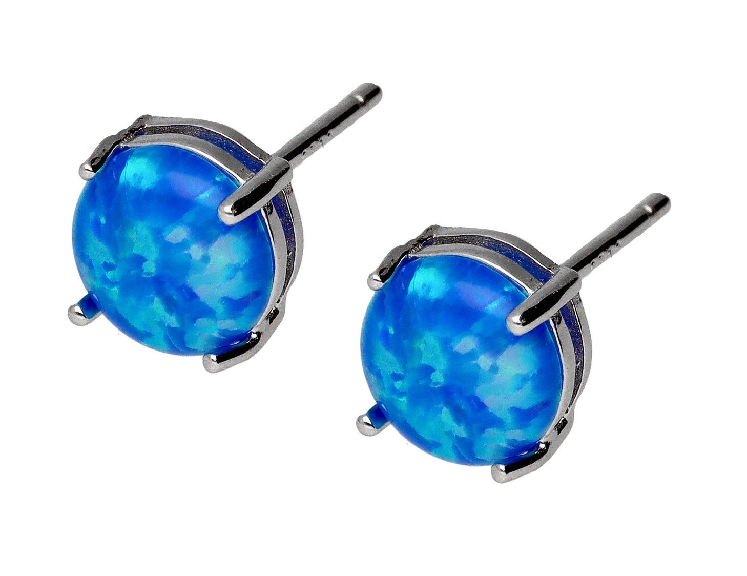 Silver Earrings Opal Op05 7mm