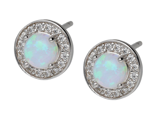 Silver Earrings Opal Op016