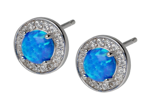 Silver Earrings Opal Op05