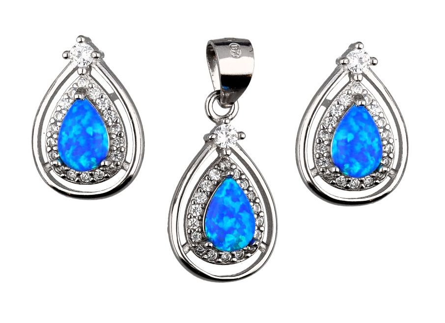 Silver Jewelry Set Opal Op05