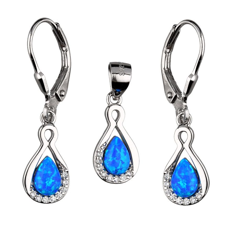 Silver Jewelry Set Opal Op05